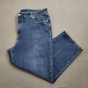 Talbots Women 18 High Rise Straight Leg Crop Jeans